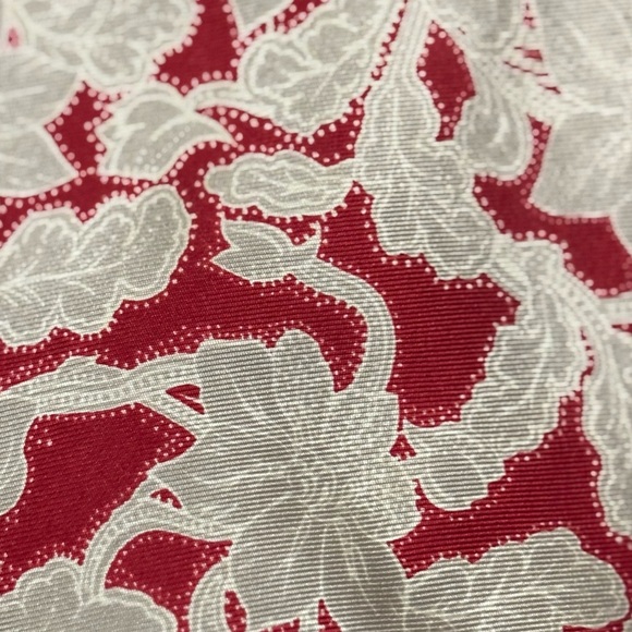 Vintage Bill Robin Son Silk Necktie Red & Beige Floral Hand Made Italian Silk - Picture 7 of 8